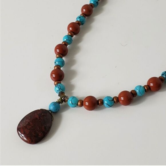 ARTISAN Southwest Jasper & Glass Beaded Necklace - Picture 4 of 7
